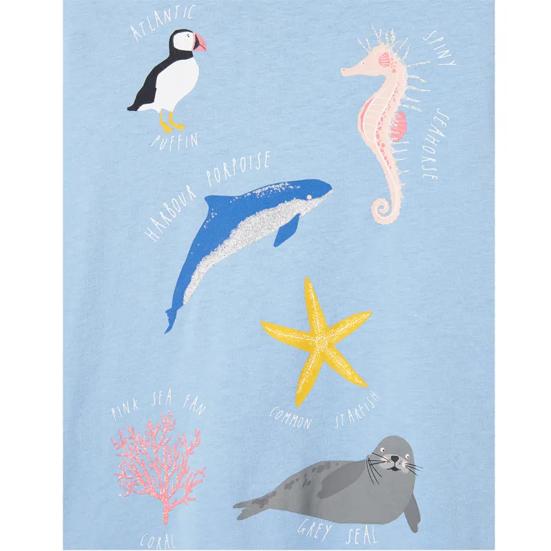 Joules Bessie Screenprint Top - Sea Facts-4