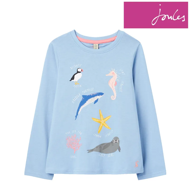 Joules Bessie Screenprint Top - Sea Facts