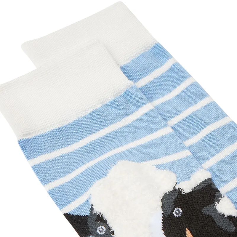 Joules Brill Bamboo Embroidered Socks - Blue Cow-2