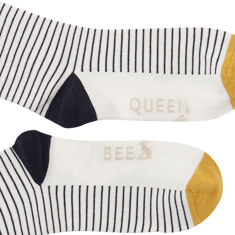 Joules Brill Bamboo Embroidered Socks - Bee Stripe-1