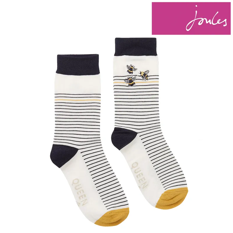 Joules Brill Bamboo Embroidered Socks - Bee Stripe