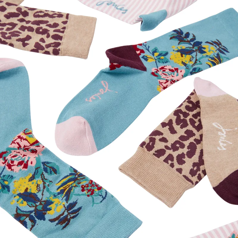Joules 3Pk Brill Bamboo Socks - Cotswold Floral