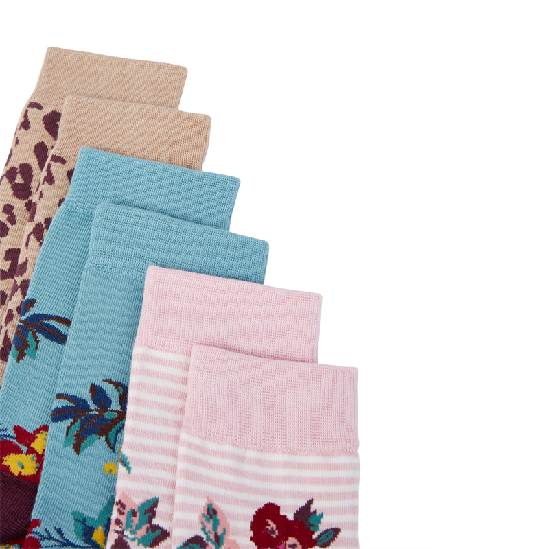 Joules 3Pk Brill Bamboo Socks - Cotswold Floral-1