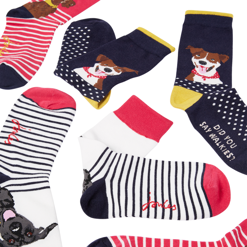 Joules 3Pk Brill Bamboo Socks - Multi Dogs-2