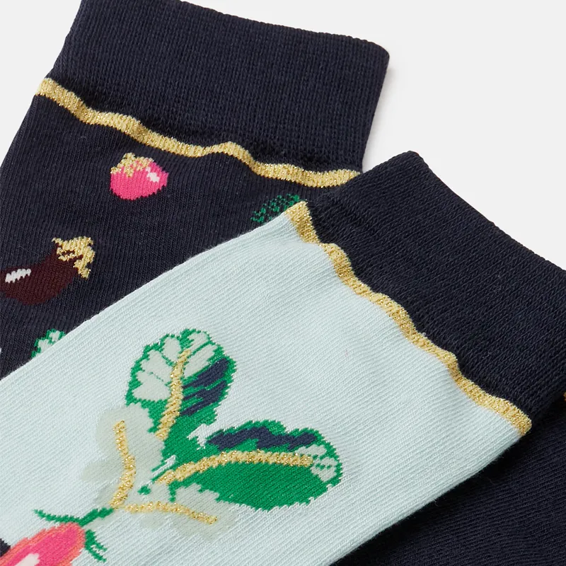 Joules Brill Bamboo 3 Pack Socks - Navy Vegetables-2