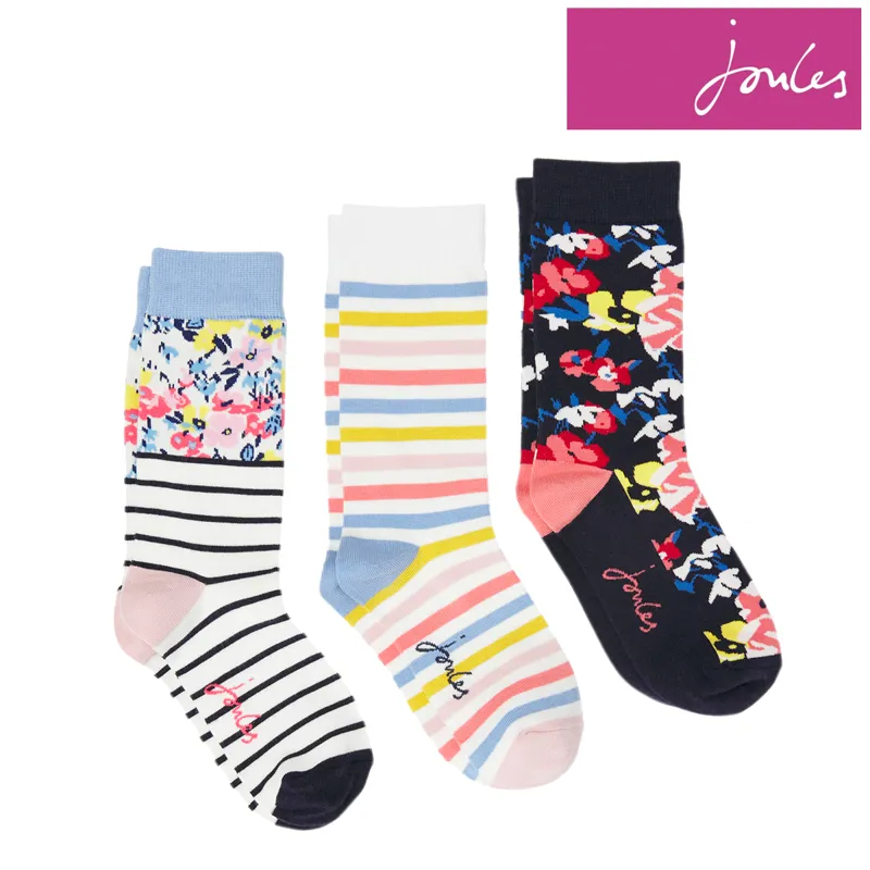 Joules Brill Bamboo 3 Pk Socks - St Ives Floral-2