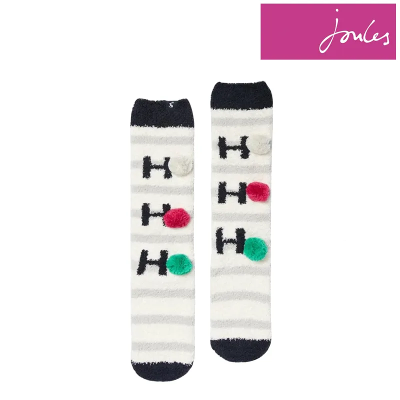 Joules Festive Fluffy Socks - Hohoho In Creme