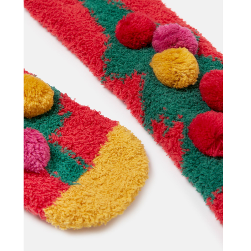 Joules Festive Fluffy Socks - Xmas Tree Red-1