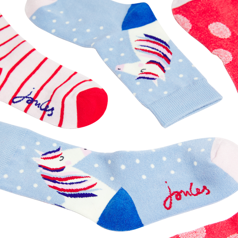 Joules Brilliant Bamboo 3 Pack Socks - Horse Spot Stripe-1