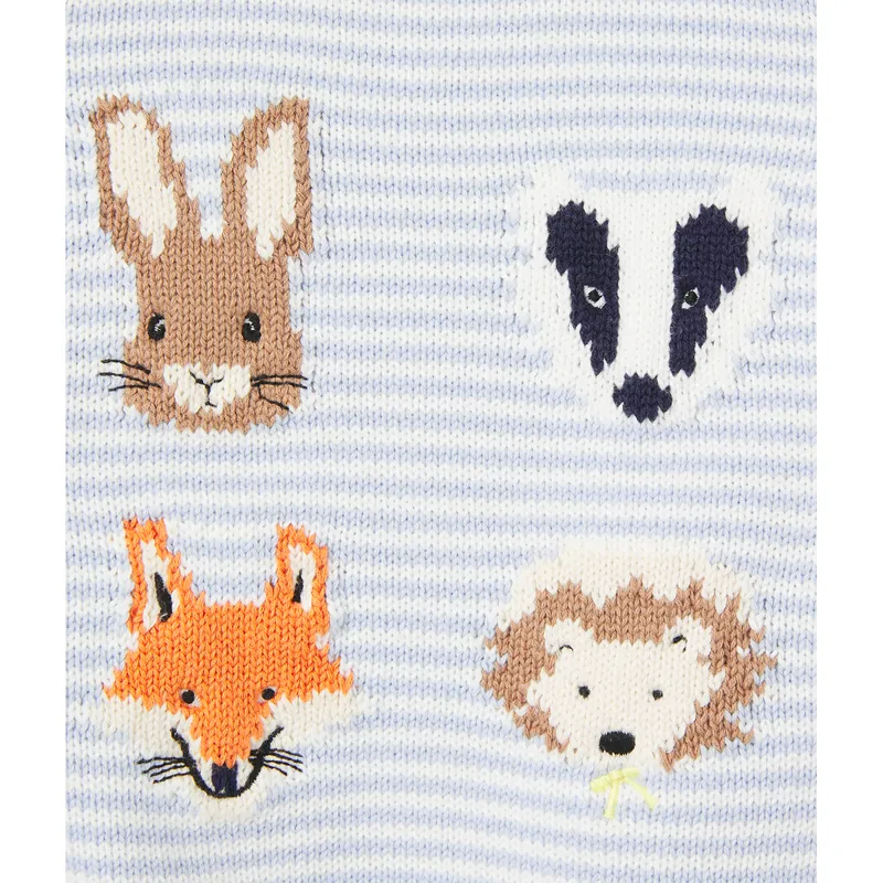 Joules Peter Rabbit Ivy Intarsia Knitted Jumper - Animal Faces Stripe-4