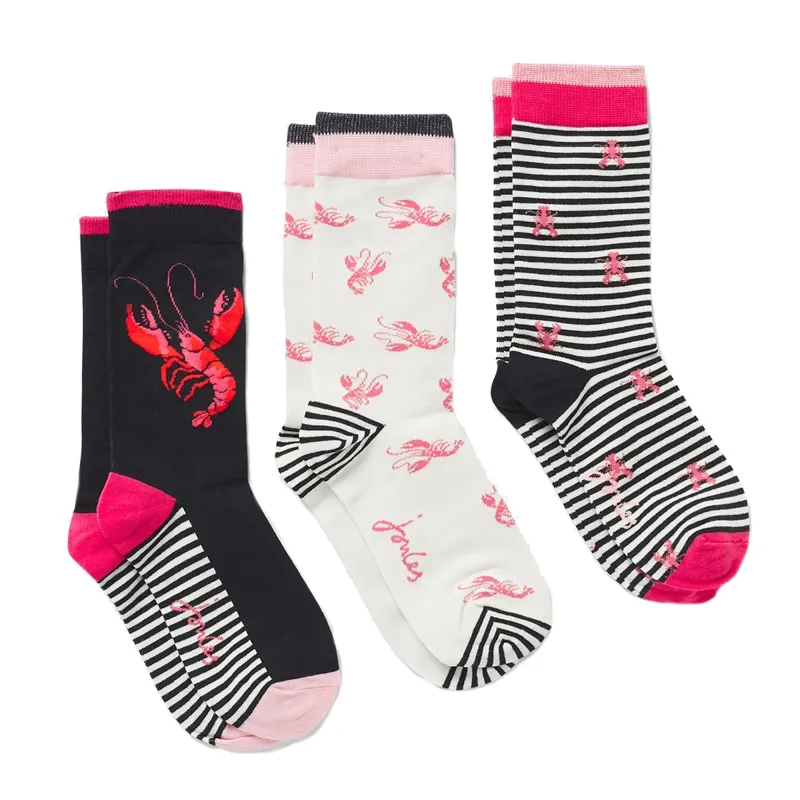 Joules Excellent Everyday 3 Pack Eco Vero Socks - Navy Lobster