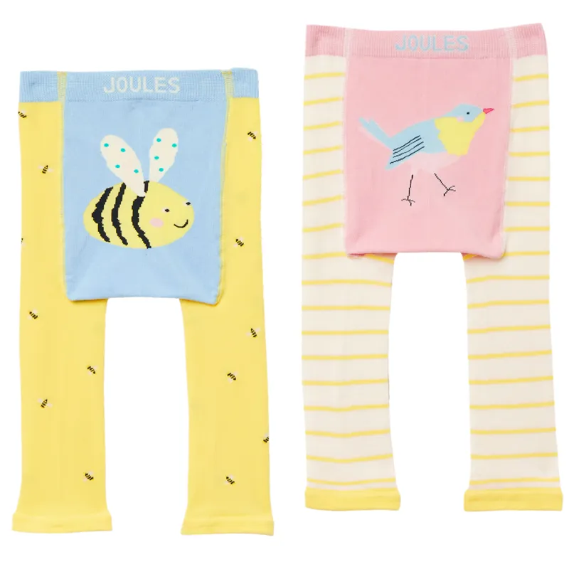 Joules Lively 2 Pack Character Leggings - Bird Bee