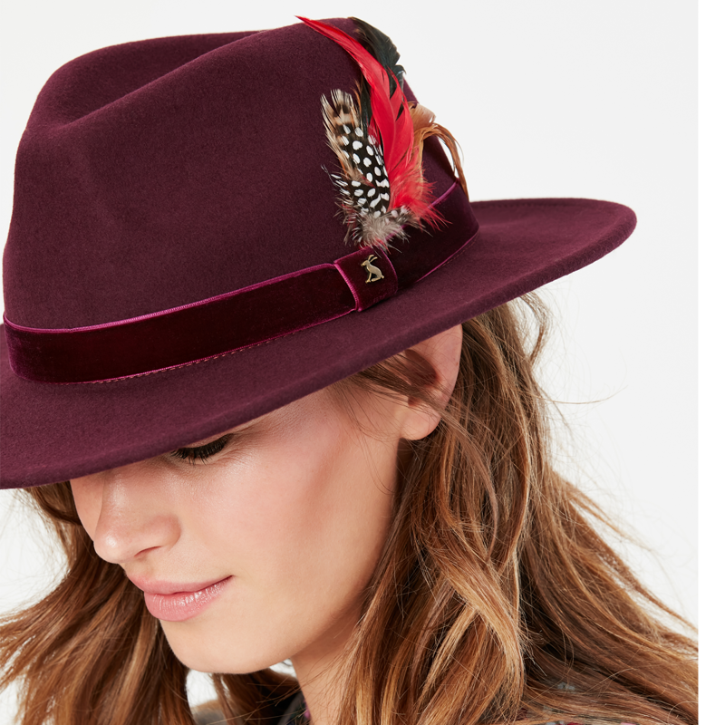 Joules Fedora Hat - Oxblood-3