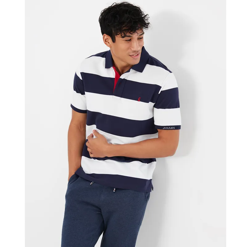 Joules Filbert Polo Shirt - Blue White Stripe-1