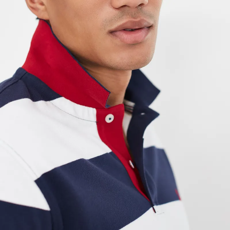 Joules Filbert Polo Shirt - Blue White Stripe-3