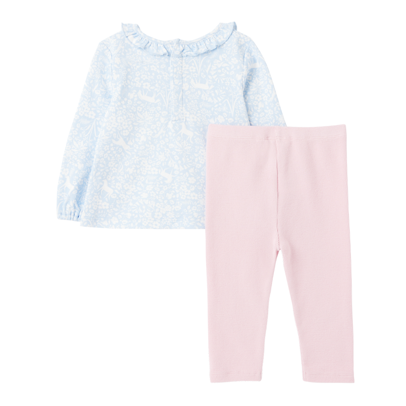 Joules Posie Waffle Legging Set - Blue Horse-1