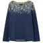 Joules Harbour Print Long Sleeve Jersey Top - Navy Ditsy Border