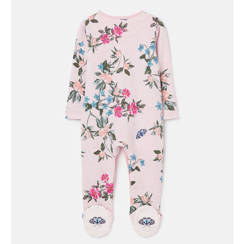 Joules Razamataz Cotton Printed Babygrow - Pink Marl Floral-1