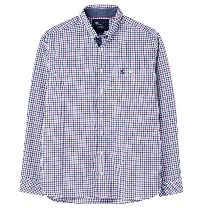 Joules Abbott Classic Long Sleeve Classic Fit Shirt - Blue Green Gingham