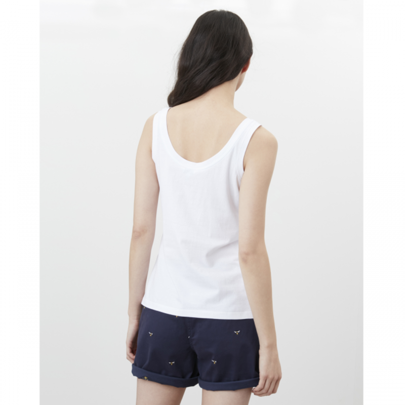 Joules Annika Scoop Neck Jersey Vest - Bright White-1