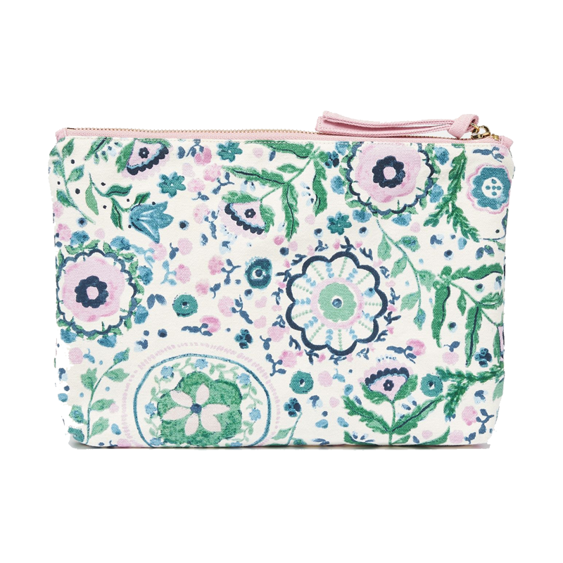 Joules Carrywell Zip Pouch - Creme Floral-1