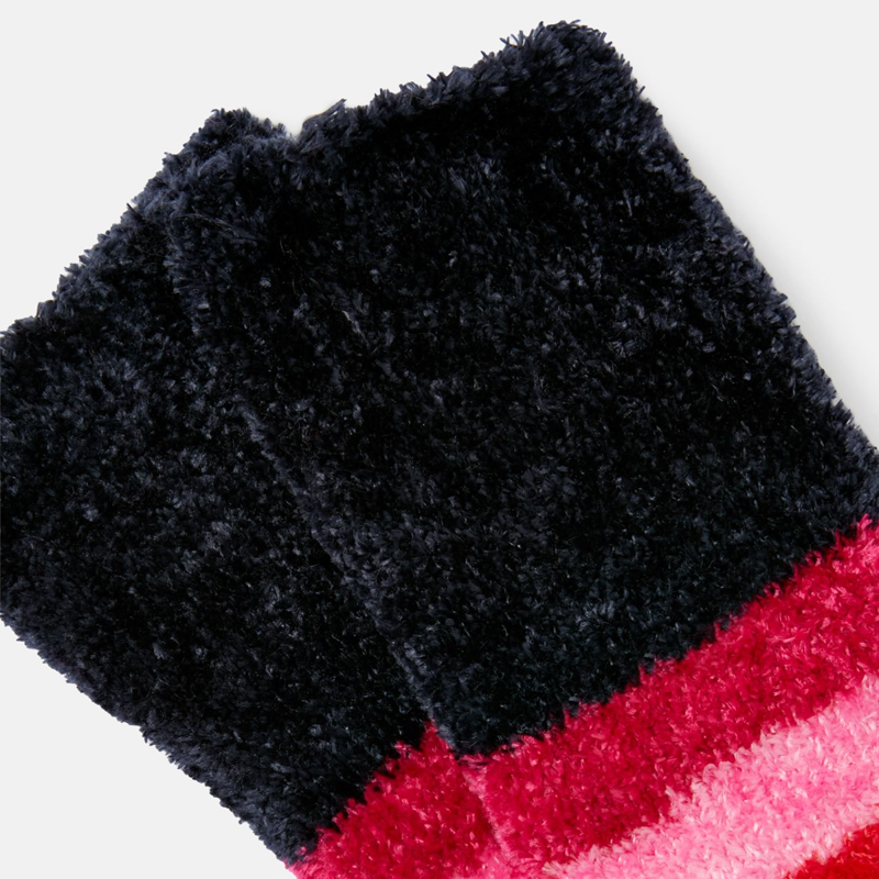 Joules Chenille Fluffy Socks - Navy Stripe-2