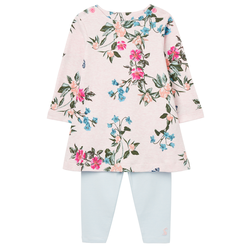 Joules Christina Cotton Dress Set - Pink Marl Floral-1