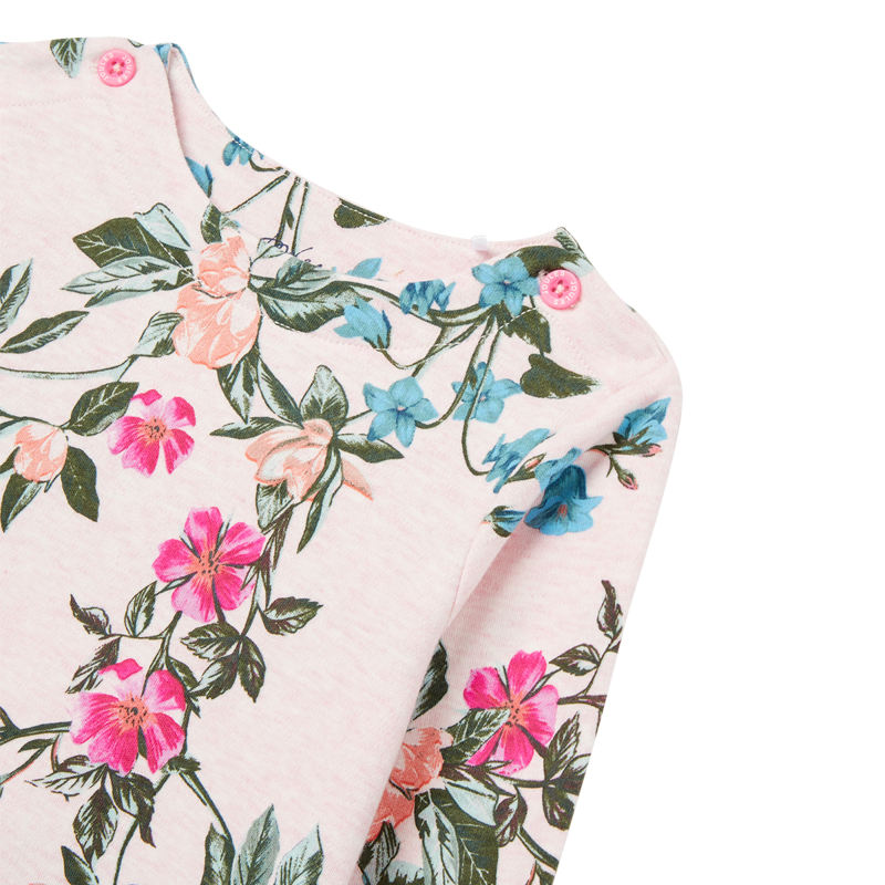 Joules Christina Cotton Dress Set - Pink Marl Floral-3