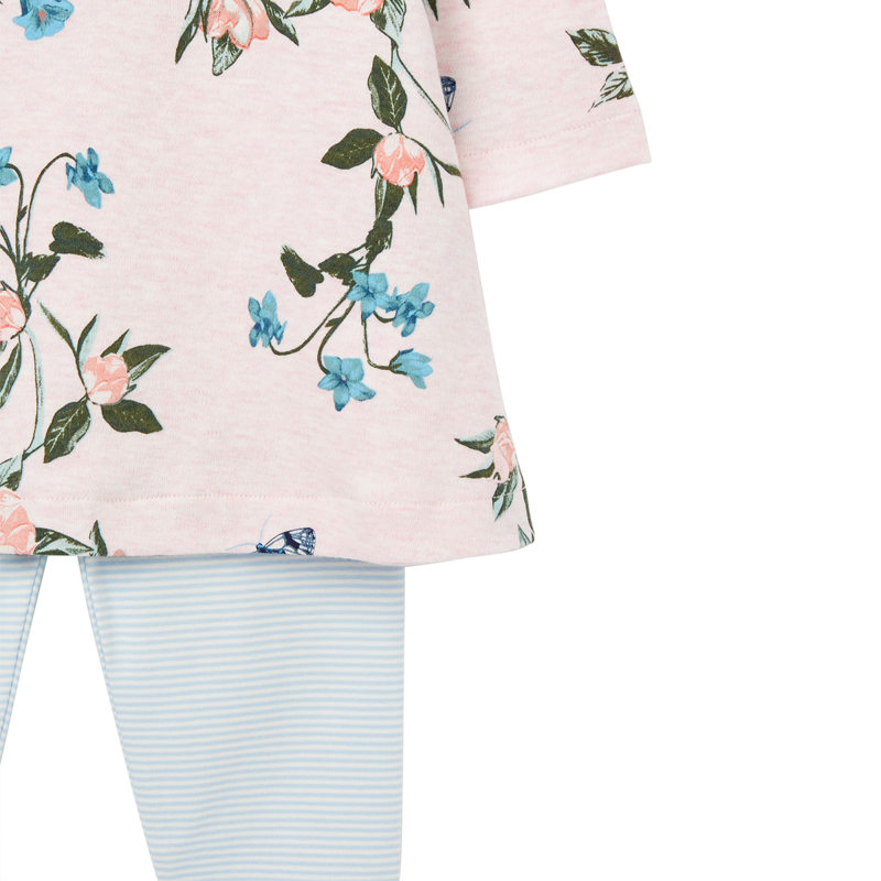 Joules Christina Cotton Dress Set - Pink Marl Floral-2