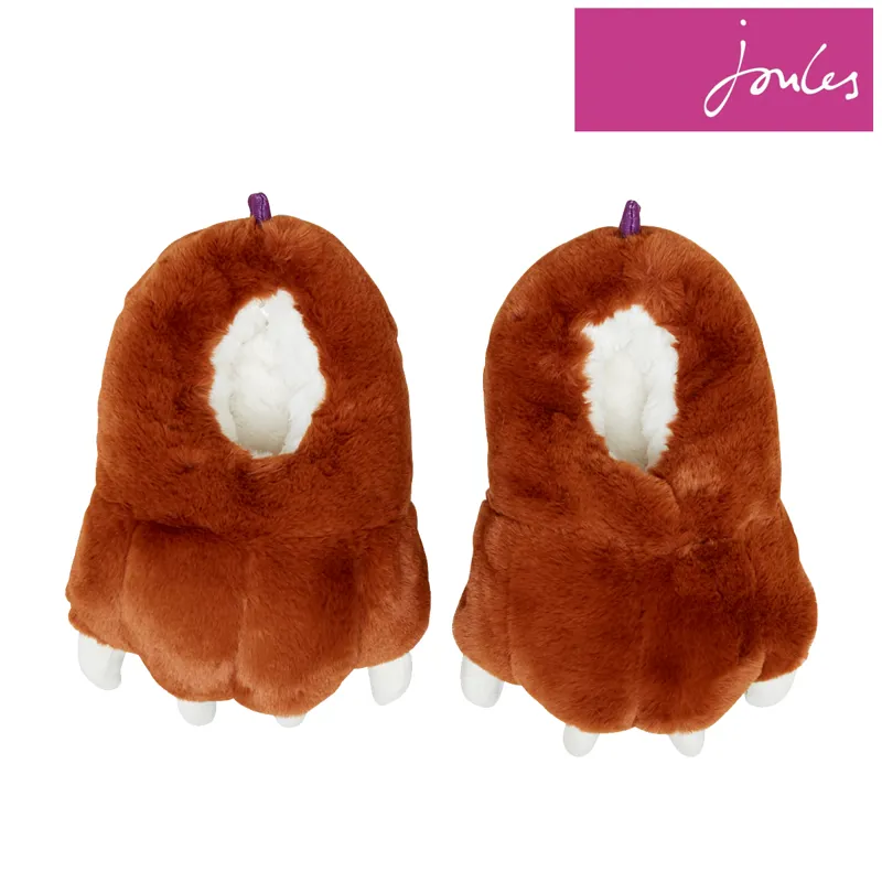 Joules Junior Clawtastic Monster Claw Slippers - Brown Gruffalo