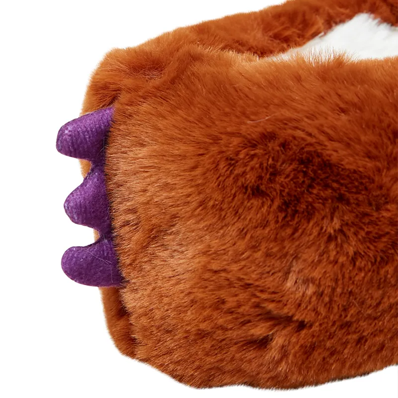 Joules Junior Clawtastic Monster Claw Slippers - Brown Gruffalo-4