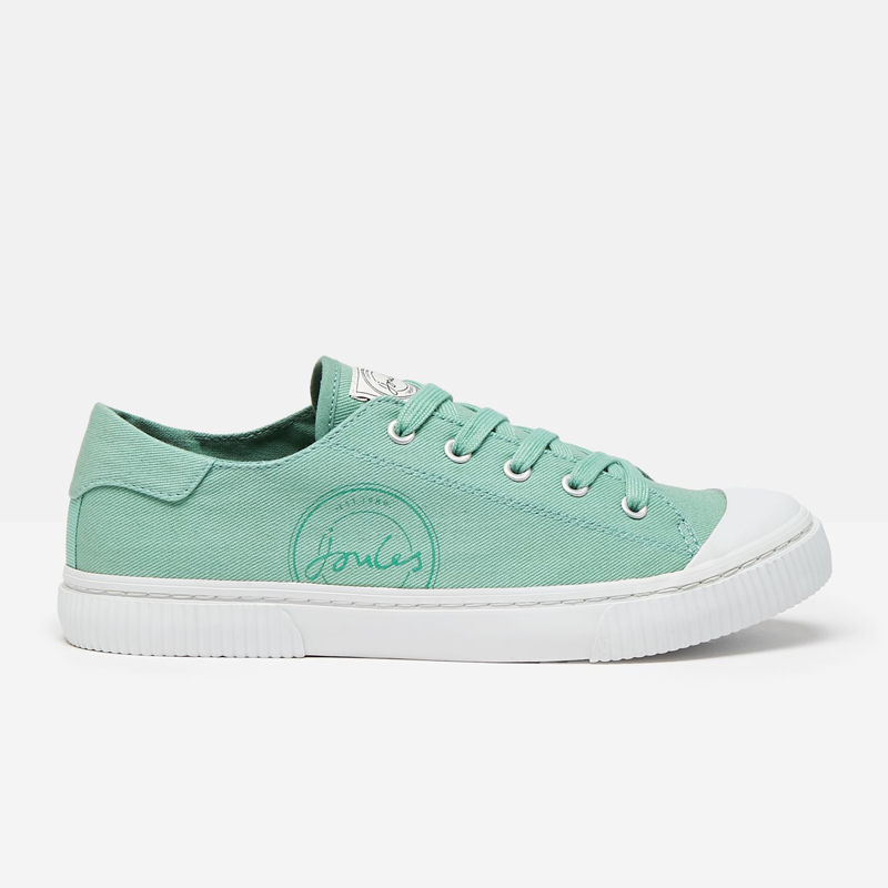 Joules Coast Ladies Canvas Pump Trainer - Light Green-2
