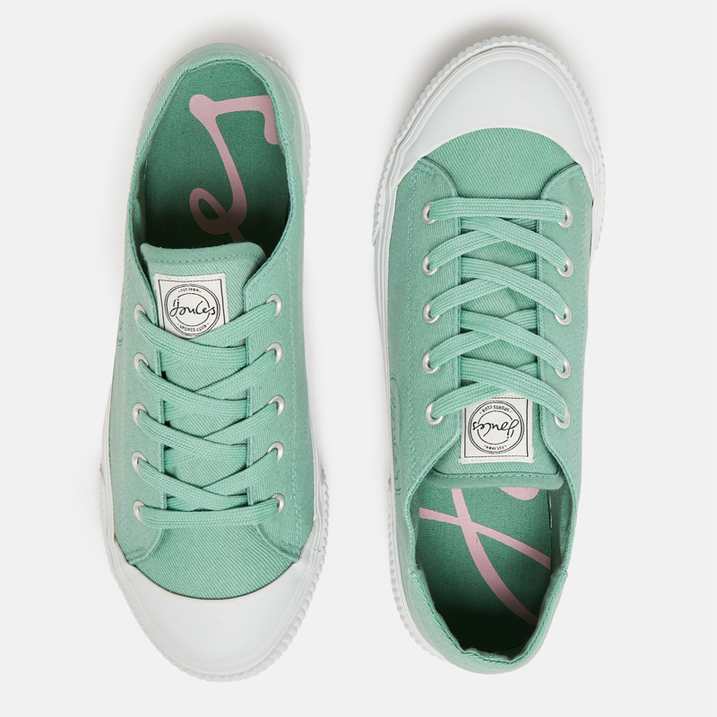 Joules Coast Ladies Canvas Pump Trainer - Light Green-3