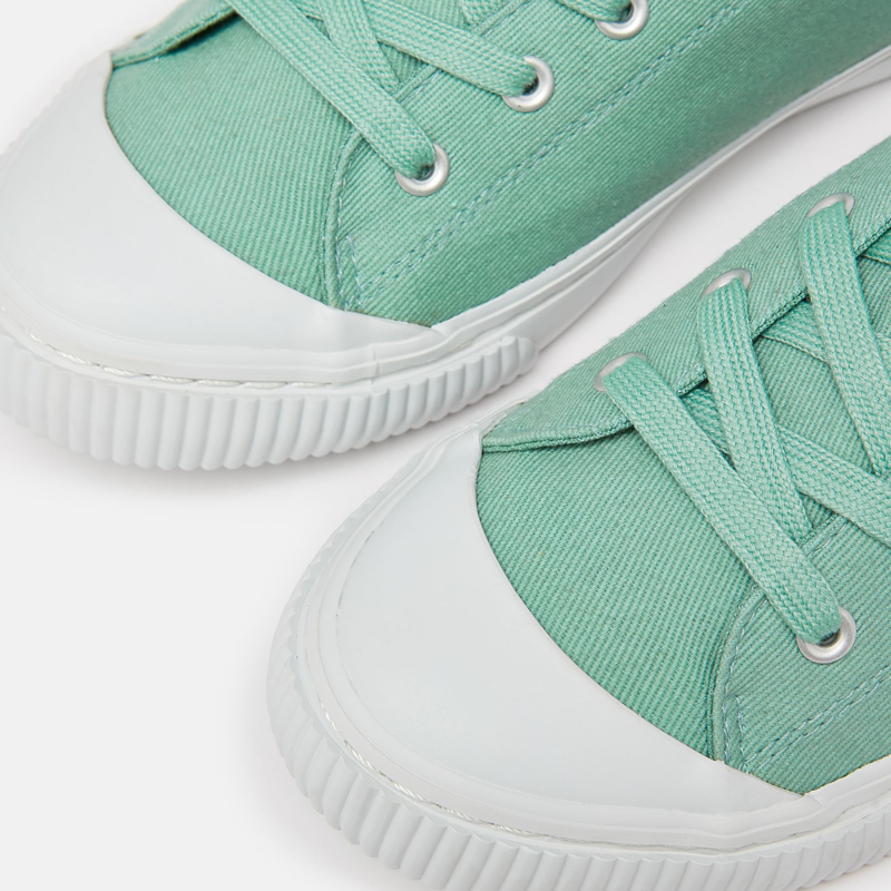 Joules Coast Ladies Canvas Pump Trainer - Light Green-5