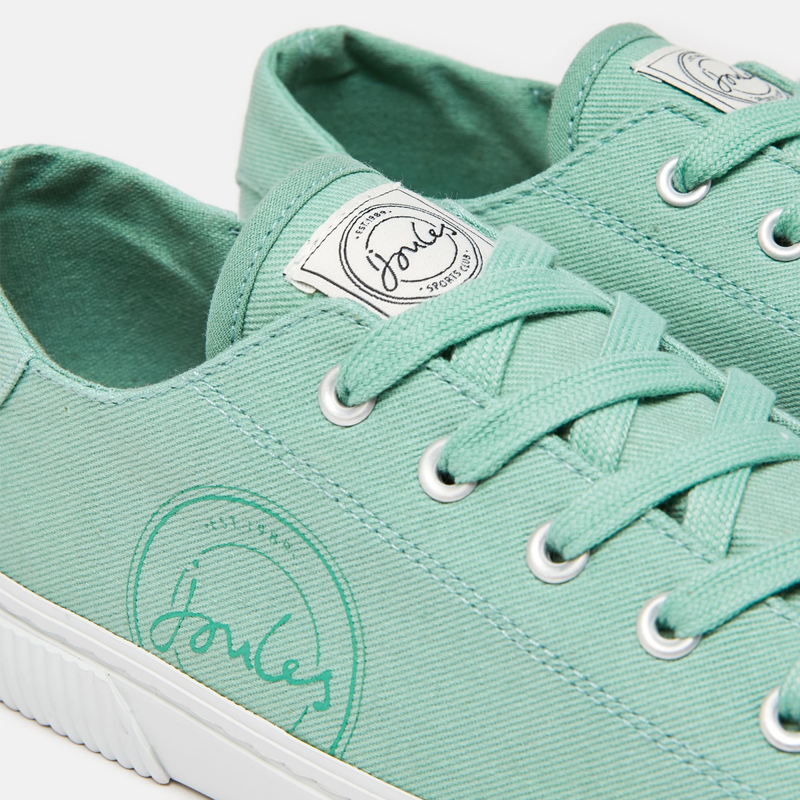 Joules Coast Ladies Canvas Pump Trainer - Light Green-4