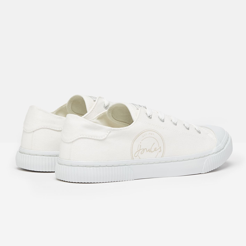 Joules Coast Ladies Canvas Pump Trainer - White-2