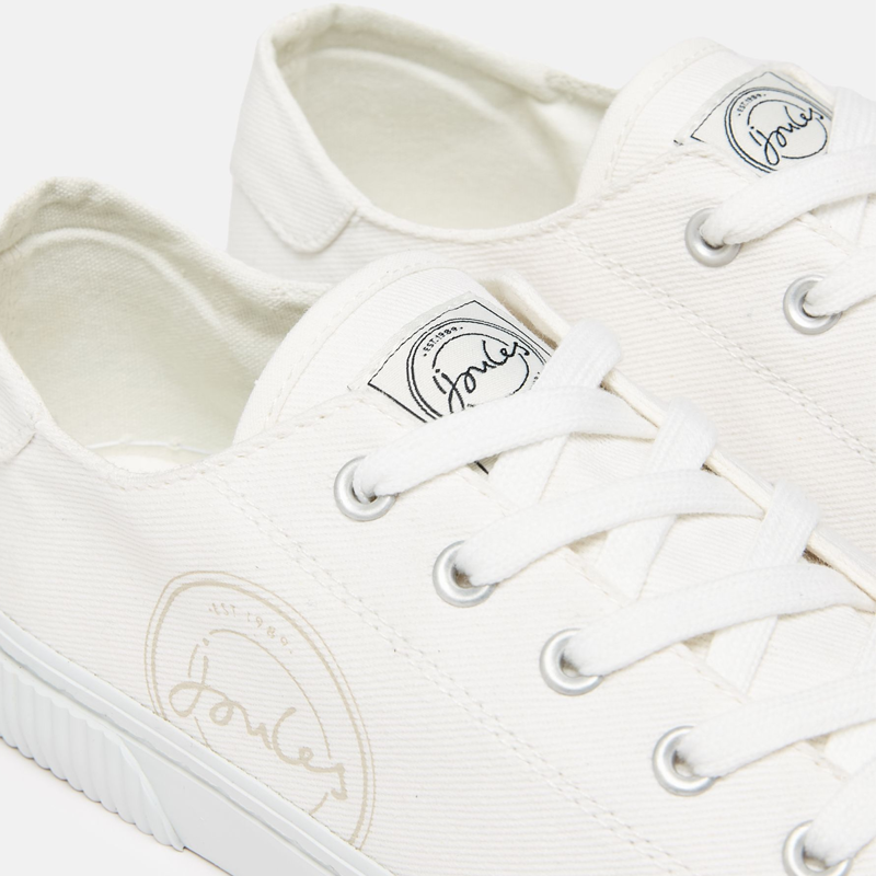 Joules Coast Ladies Canvas Pump Trainer - White-5