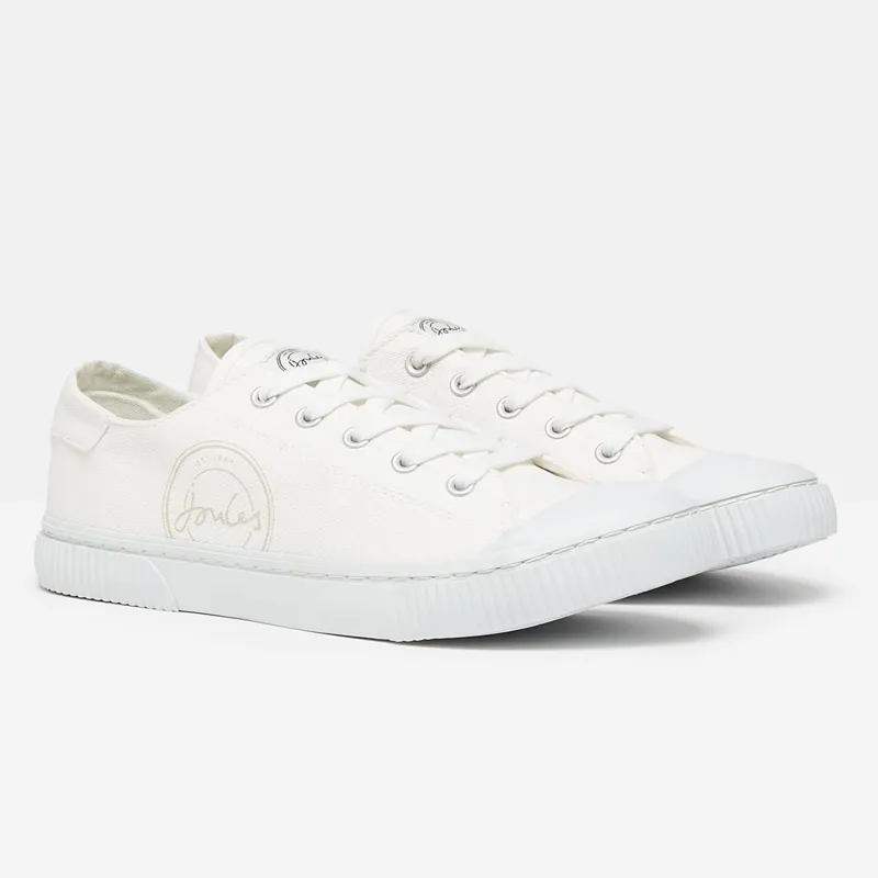 Joules Coast Ladies Canvas Pump Trainer - White