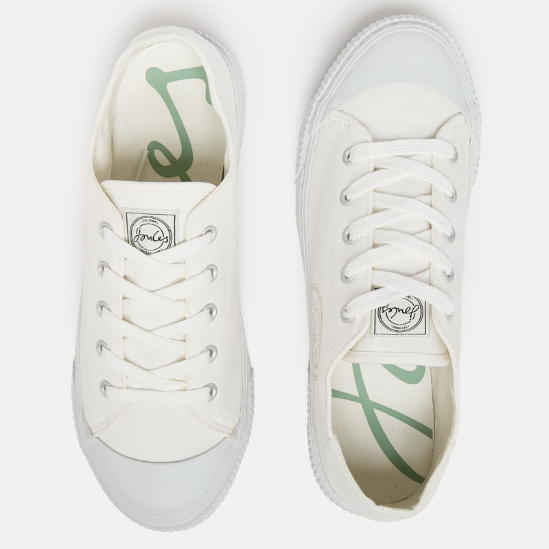 Joules Coast Ladies Canvas Pump Trainer - White-1
