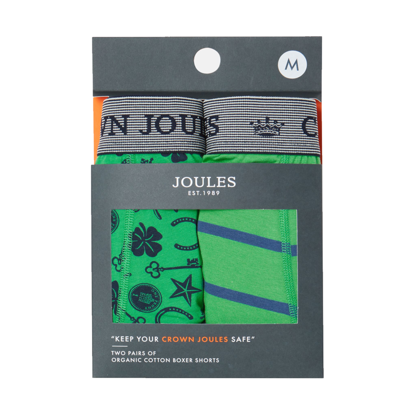 Joules Crown Joules Cotton Boxer Briefs - 2 Pack- Lucky Charm-1
