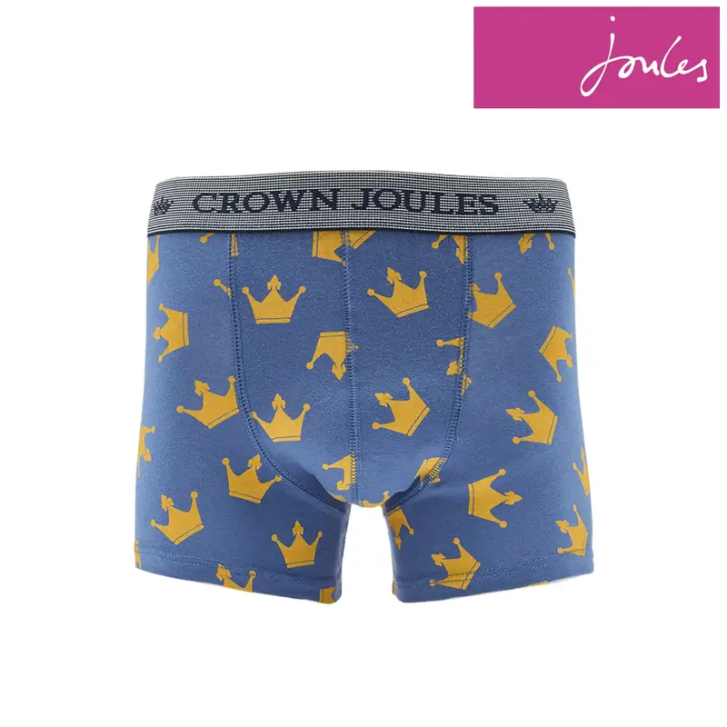 Joules Crown Joules Boxer Shorts Light Blue Crowns
