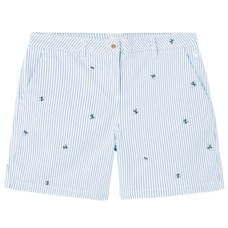 Joules Cruise Mid Length Chino Shorts Blue Bee Stripe