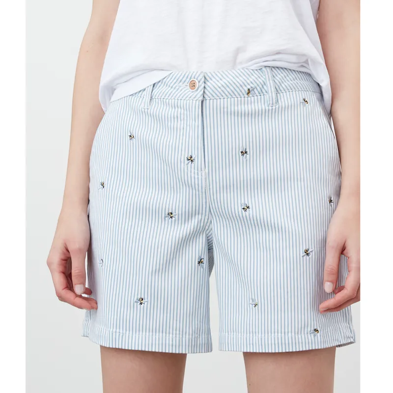 Joules Cruise Mid Length Chino Shorts - Blue Bee Stripe-1