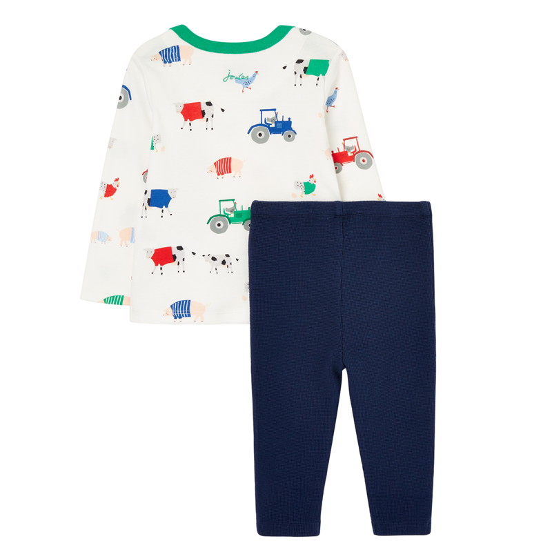 Joules Curtis Waffle Legging Set - White Animal-1