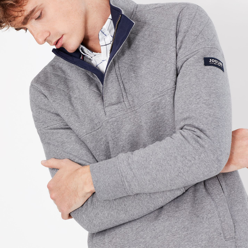 Joules Darrington Quarter Zip Sweatshirt - Grey Marl-1
