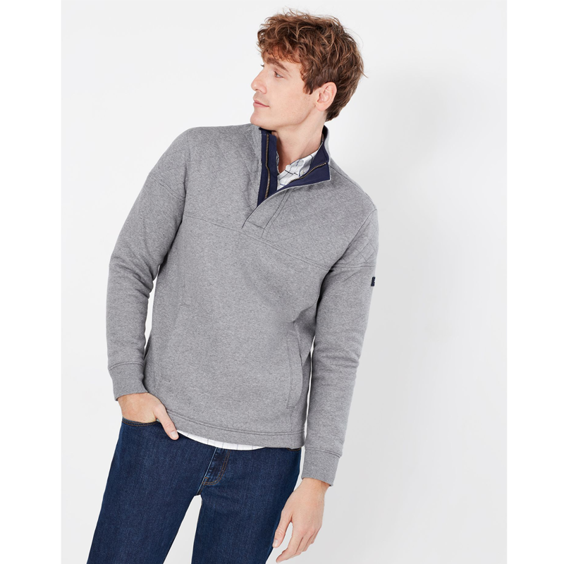 Joules Darrington Quarter Zip Sweatshirt - Grey Marl-3