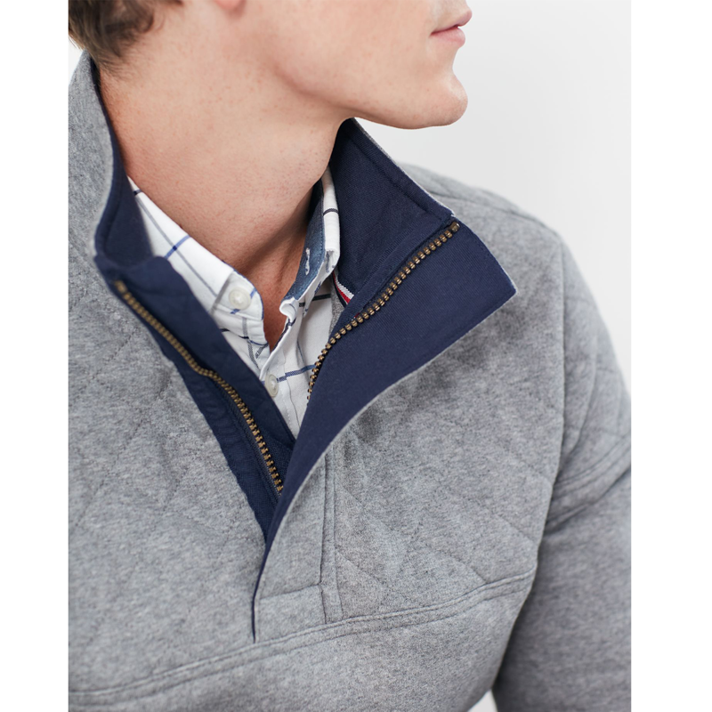 Joules Darrington Quarter Zip Sweatshirt - Grey Marl-4