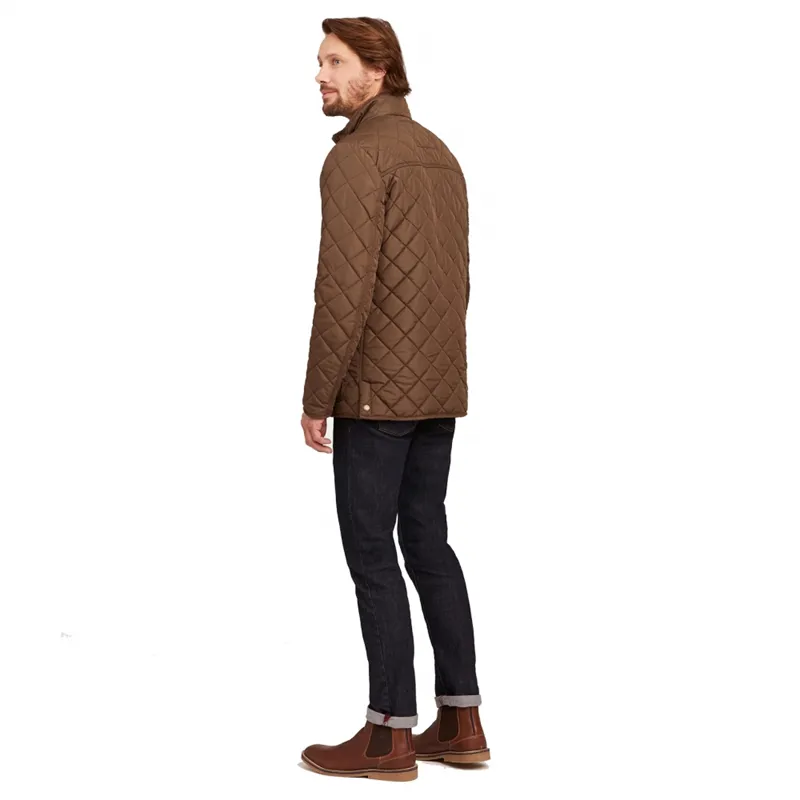 Joules Derwent Mens Long Length Quilted Jacket Z - Country Brown-2