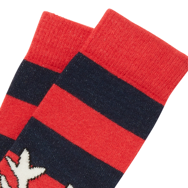 Joules Festive Eat Feet Socks - Navy Red Reindeer-2