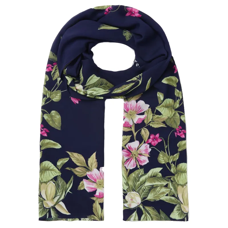 Joules Eco Conway Lightweight Printed Scarf - Navy Floral